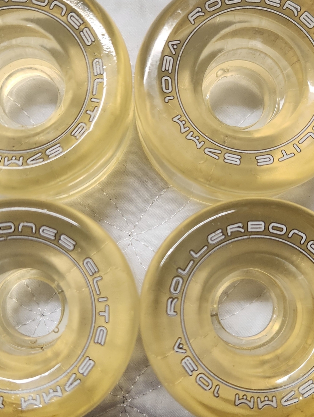 Rollerbones Elite Roller Skate Wheels Set of 8 Clear Whiskey